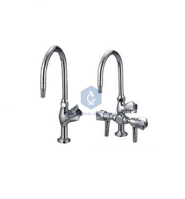 Water Tap, Swan Neck, Knobbed, Chrome